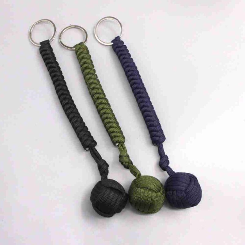 Portable Outdoor Self Defense Survive Hanging Knot Ball Hand Weaving Umbrella Rope Body Self-defense Ball Key Chain Pendant